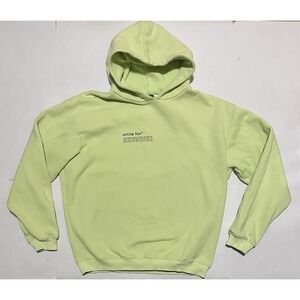White Fox Womens Pullover Hoodie Lime Green Size S/M Oversized Sweatshirt
